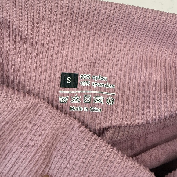 Royal Athletic Dusty Pink Ribbed Leggings - Picture 3 of 4